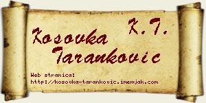 Kosovka Taranković vizit kartica